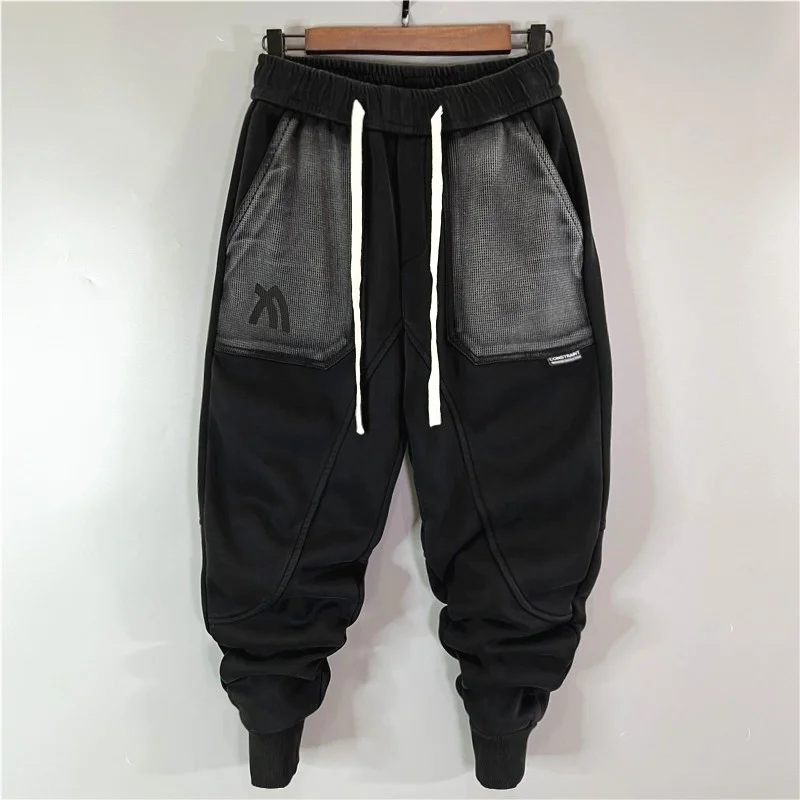 

Owen Seak Men Casual Cargo Harem Pants High Street Hip Hop Length Men's Clothing Sweatpants Autumn Winter Black Big Size