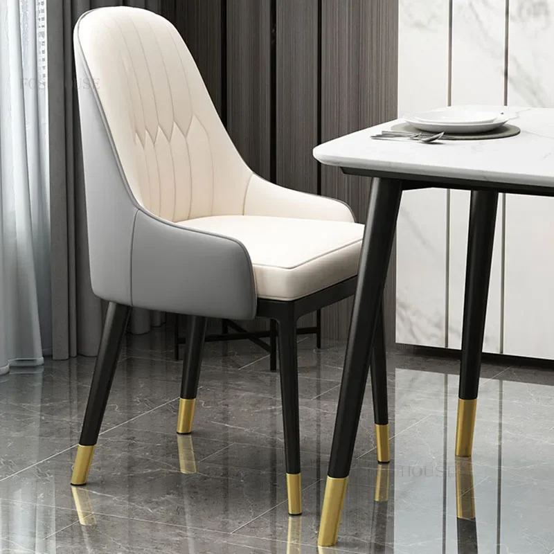 Scandinavia Leather Dining Chairs FOR DINING ROOM Backrest Chair Nordic Modern Light Luxury Design Household Hotel Chair dining chair