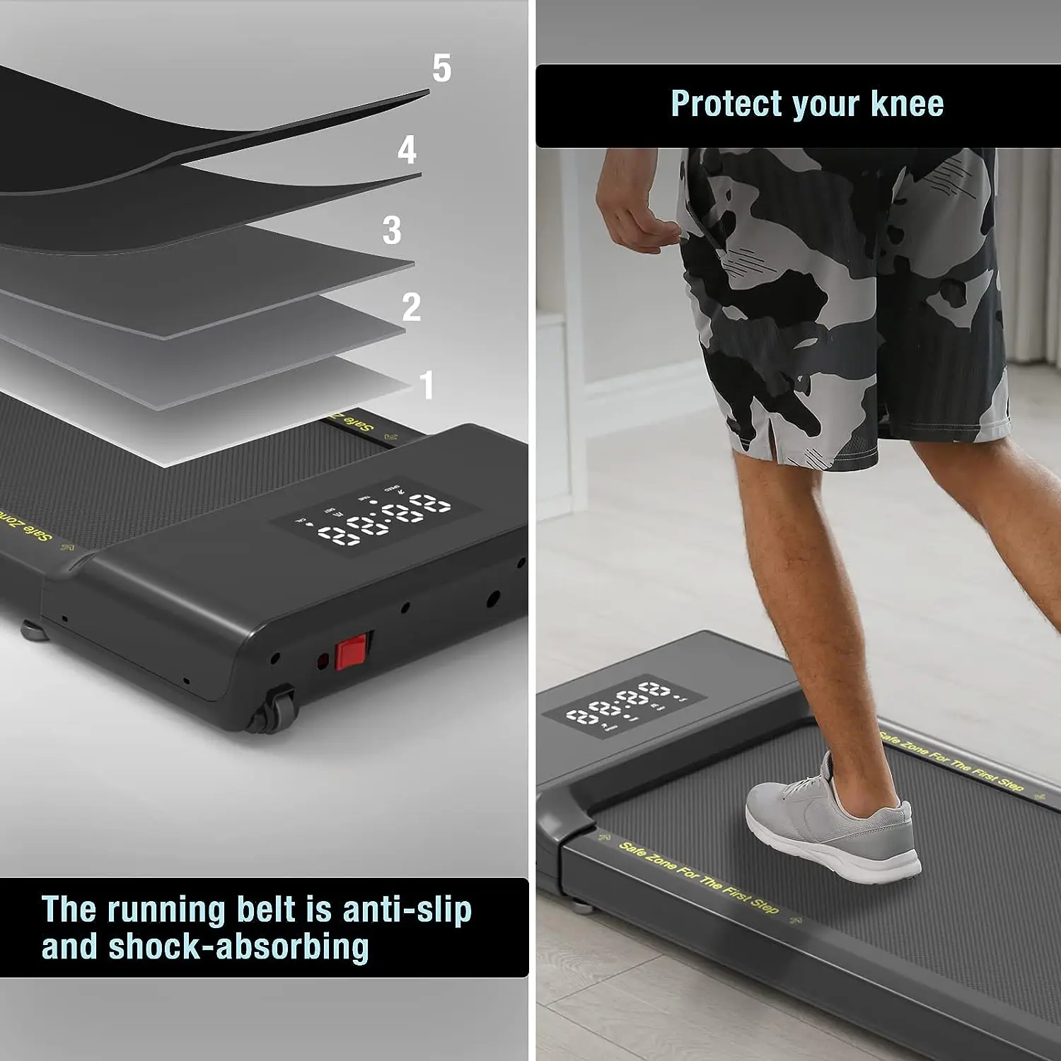 Walking Pad, 300lbs Treadmill Under Desk with 2.5HP Motor, Walking Pad Treadmill  Home and Office, Installation-Free Standing - AliExpress