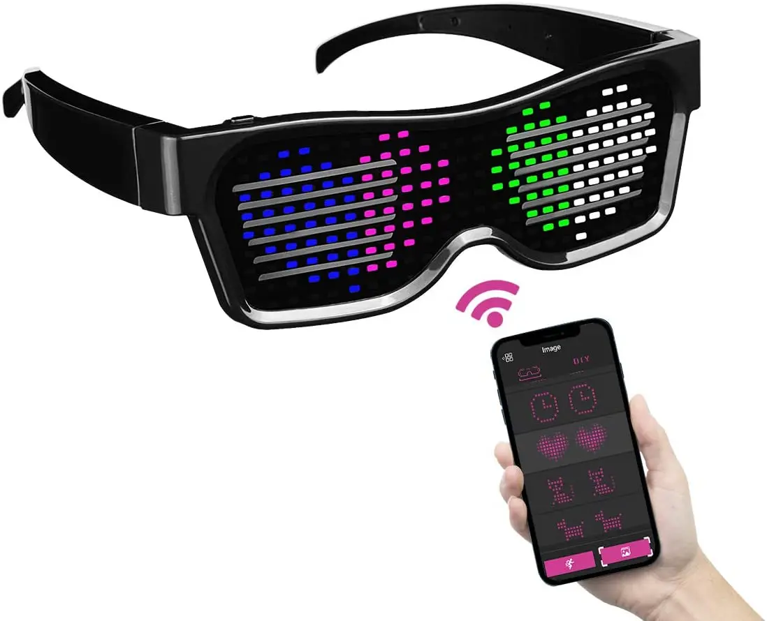 New Years Glasses Programmable Display Message Led Magic Glasses App