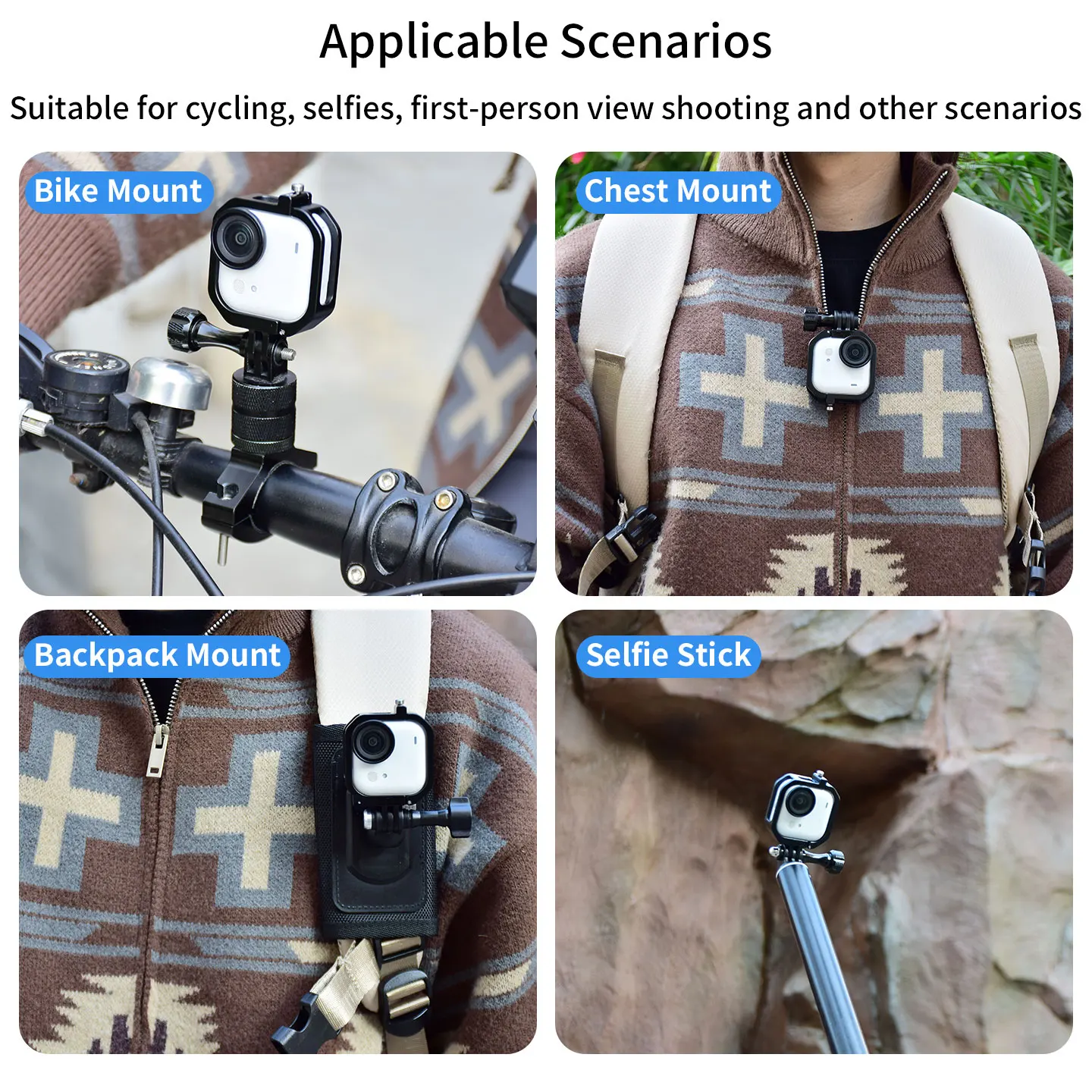 Für Insta360 GO Ultra Thumb Kamera Metallkäfig Erweiterungsrahmen Horizontale & Vertikale Aufnahmen Sturzsicheres Schutzgehäuse – Detail 4