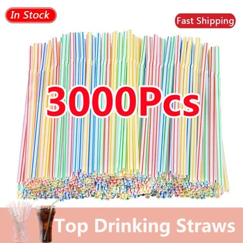 Pajitas coloridas para beber de 50/1000/3000 piezas, accesorios para el hogar, para Bar, fiesta de té con leche, cocina, venta al por mayor