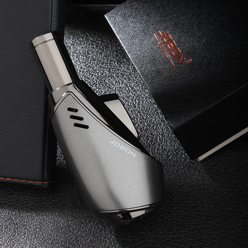JOBON Lighters High Temperature Lighter Gun Lighters Inflatable Butane Blue Blowtorch Men Cigar Gifts
