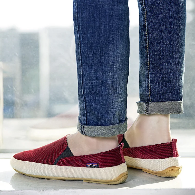Autumn Fashion Men Canvas Shoes Breathable Men's Casual Slip on Loafers Male Flats Shoe 2025 Fisherman Shoes Zapatos Hombre 5
