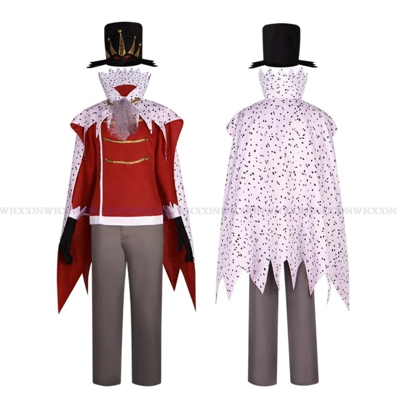 

Helluva Stolas Goetia Cosplay Boss Prince Suit Uniform Costume Anime Hazbin Cosplay Hat Cloak Halloween Party Men's Clothes Set