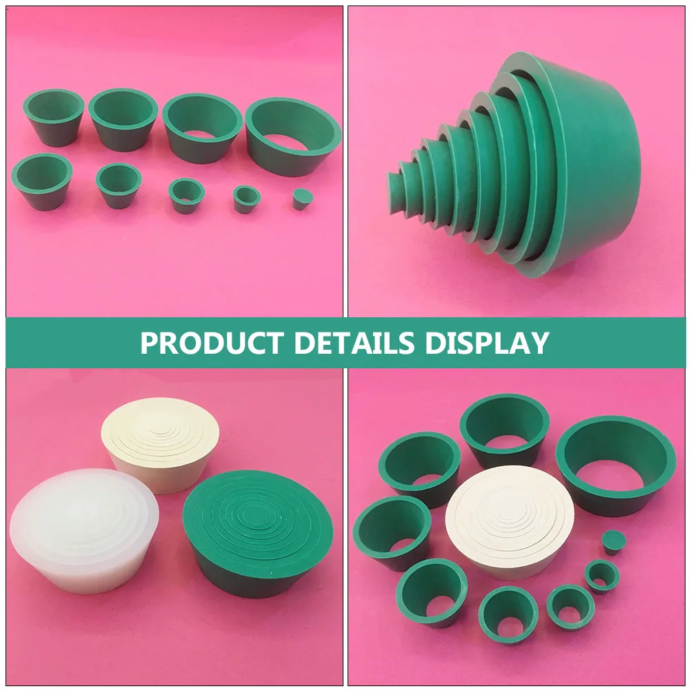 Filter Adapter Rubber Stopper 9pc Cone Elasticity Smooth Brinell funnel holder Strainer Cone Filtration accessory