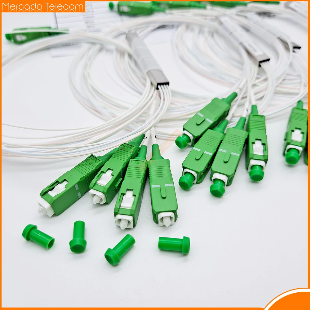 10 PCS/Lot 1x2 1x4 1x8 1x16 PLC SC/APC SM 0.9mm 1m FTTH Fiber Optic Splitter SC APC fiber optic adapter