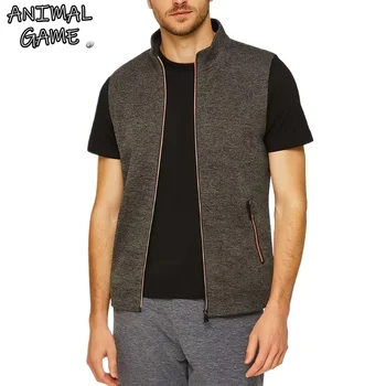 Animal Game Mens Sleeveless Tank Tops Outdoor Casual Sweatshirts Outdoor Cycling Zipper Work Vests Hiking Streetwear Jackets