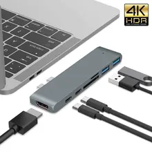 

Type-C Hub Hub Usb C Hub Double Head Docking Station Type-c To 4k Hub Card Reader Pd Fast Charge Seven In Two