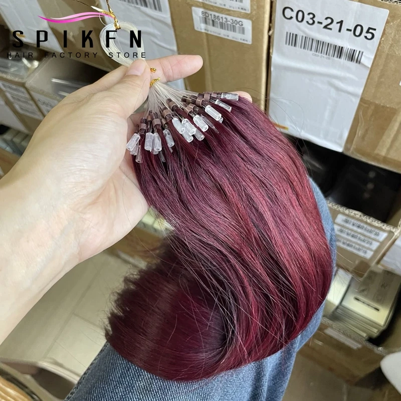 Highlight Blonde Micro Loop Ring Human Hair Extensions 12"-20" Natural Straight Micro Link Hair Black Brown Salon For Women