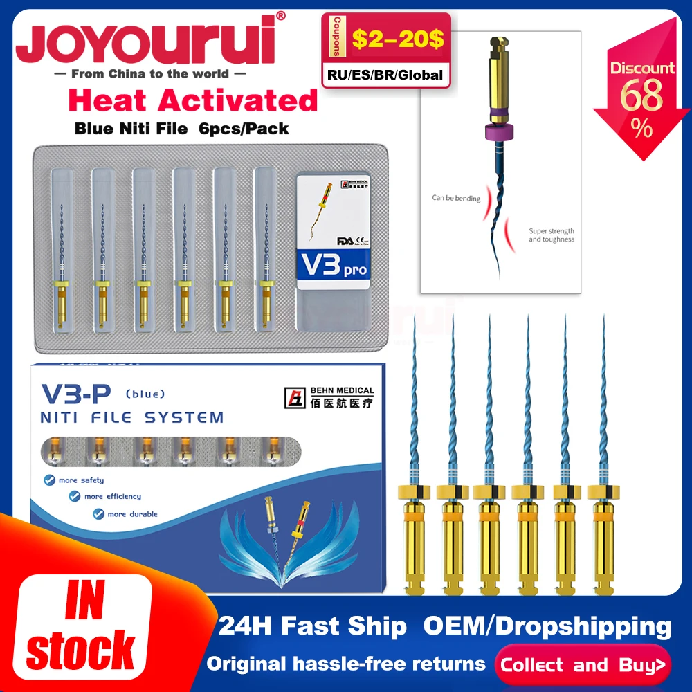 

Dental Niti Super Blue Rotary Heat Activated Endodontic Canal Root Files 21/25mm SX-F3 Dentistry Tools Engine Use Files