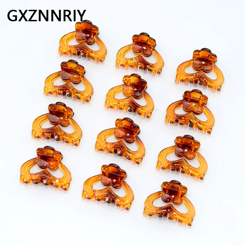 

12pcs/pack Flower Black Hair Claw Clips for Women Girls Hair Accessories Fashion Plastic Crab Brown Hairpin Clamp Hairclip Gifts