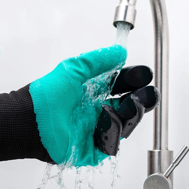 Kertészeti Kesztyű Lélegző Vízálló Földdagló Kerti Ültetés Rezisztens Védő Latex Karmokkal - Image 4