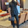 Black Single Breasted Men Suit Two Pieces(Short Jacket+Pants) Outfits Casual Party Prom Wedding Set 1
