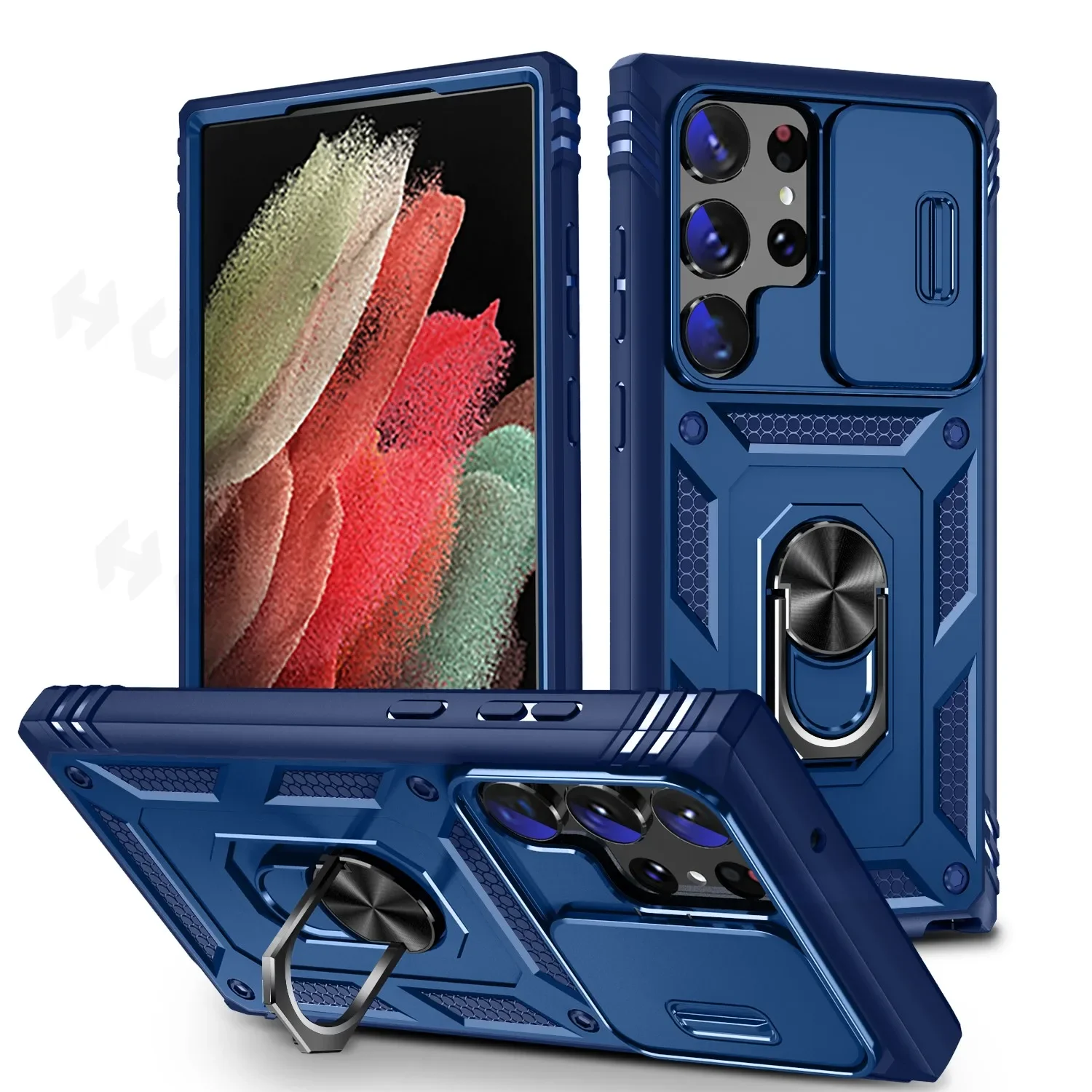 thumbnail image 1 of Camera Slide Lens Case For Samsung Galaxy S24 Ultra S23 Ultra S22 Plus S23 FE S21 A14 A54 A52S A34 Protective Grade Rugged Cover, 1 of 5