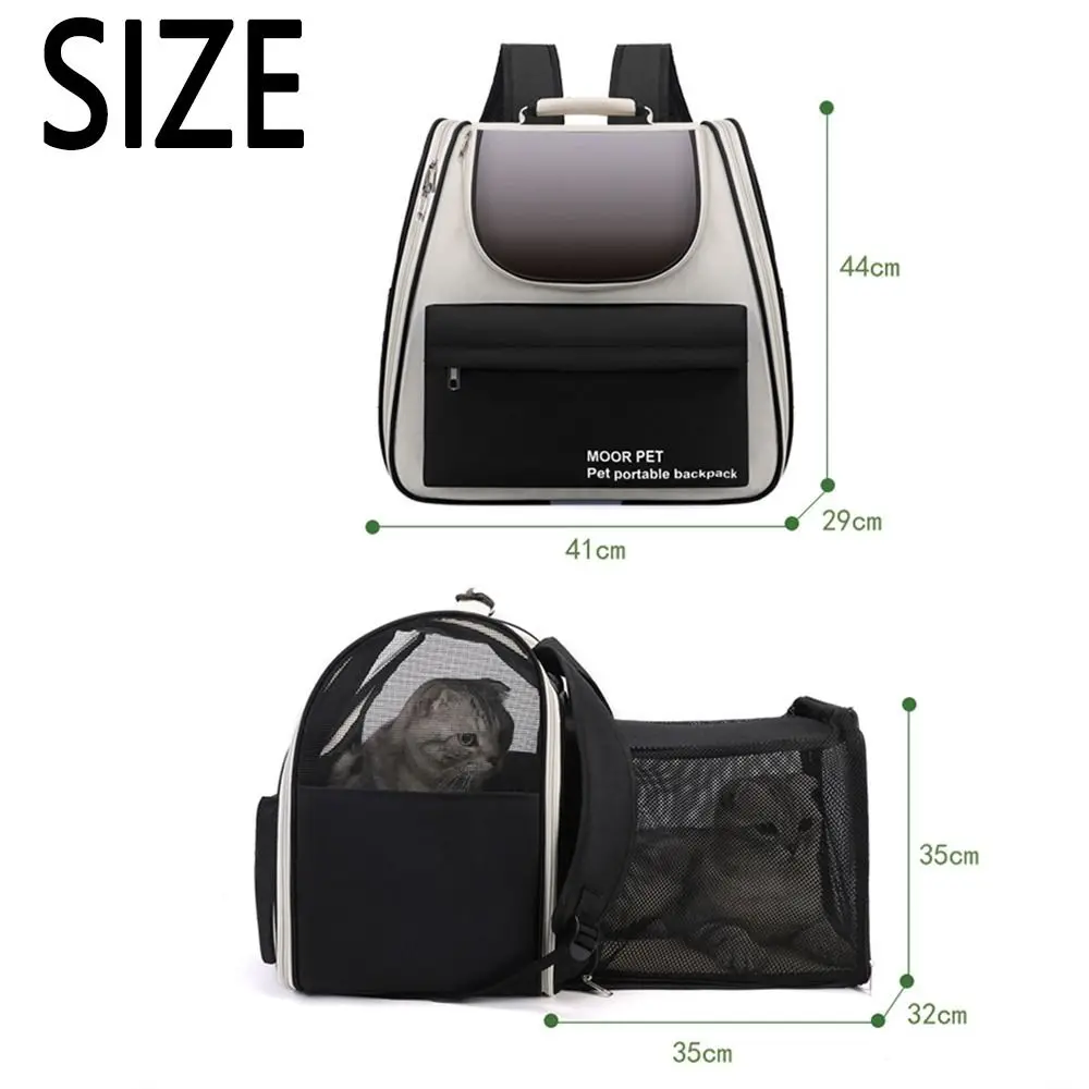Expandable Pet Backpack Carrier Portable Breathable Pet Carrying Backpack Zipper Foldable Outdoor Tote Bag for Cats Puppy