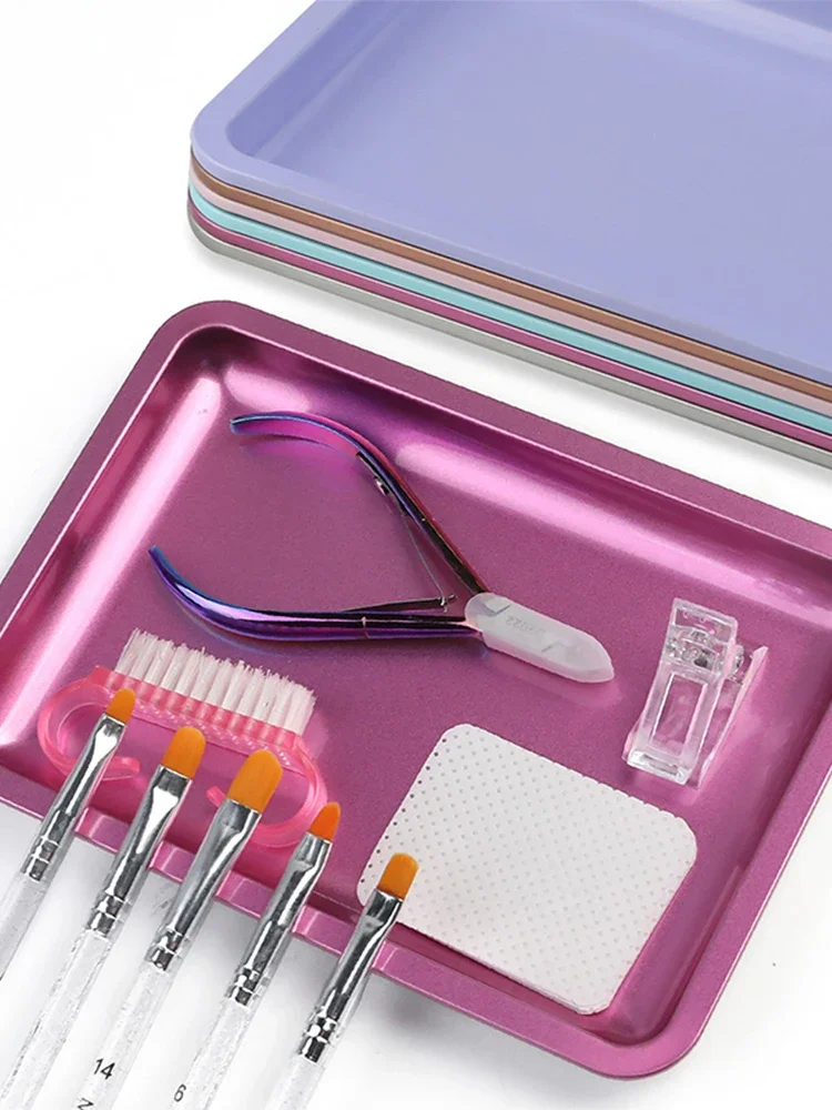 New Stainless Steel Cosmetic Storage Tray Heart Shape Nail Art Equipment Plate Surgical Dental Salon Manicure Tools 2