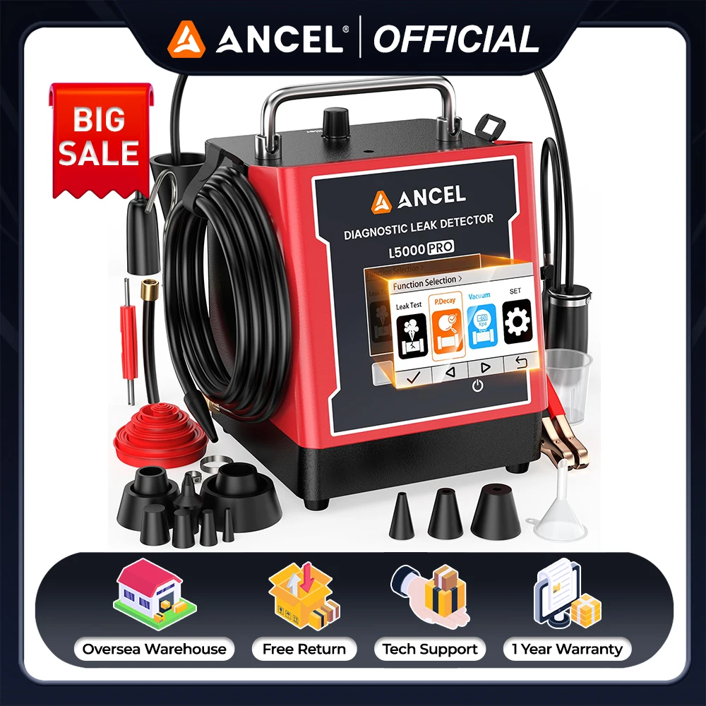 ANCEL L5000 Pro 自動車用スモークマシンリークディテクタ圧力減少真空テスター EVAPターボ燃料パイプ漏れ診断用