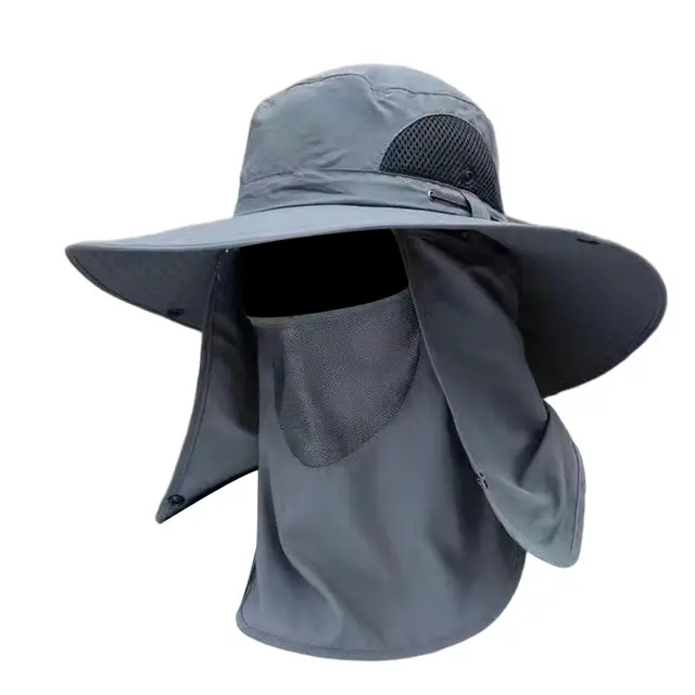 Bucket Hat Protection Foldable Breathable Fishing Hat with Detachable Neck Flap