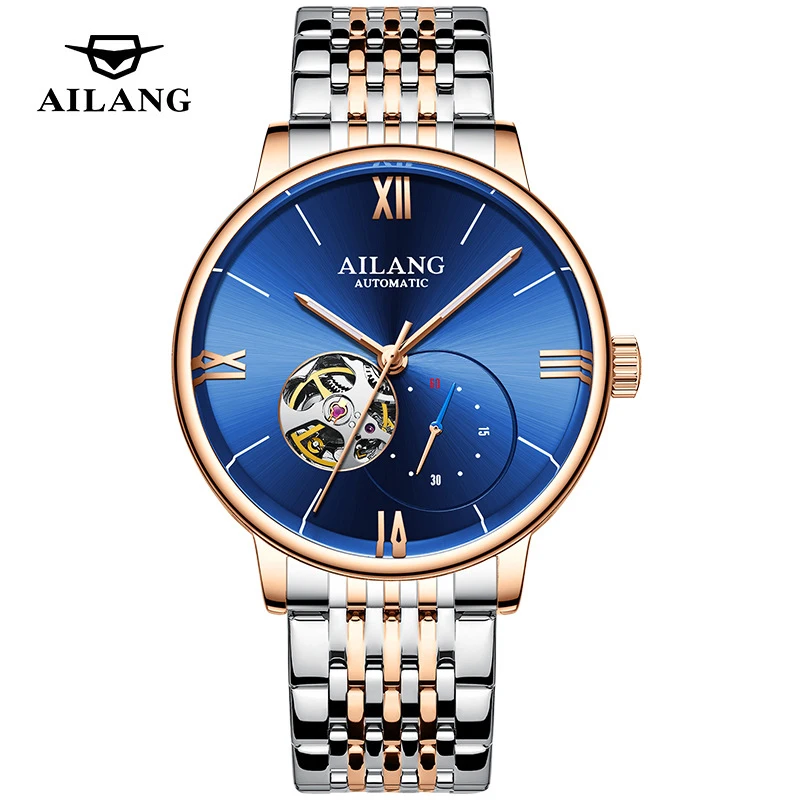 AILANG Orologio da polso da uomo classico con tourbillon, impermeabile, automatico, in acciaio inossidabile, di lusso_voghion.com