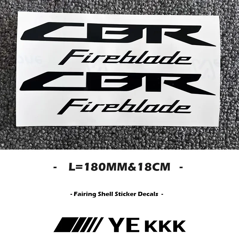 2X 180MM Motorcycle Fairing Shell Hub Head Shell Fuel Tank Sticker Decal White Black For HONDA CBR Fireblade 600 1000 250 500