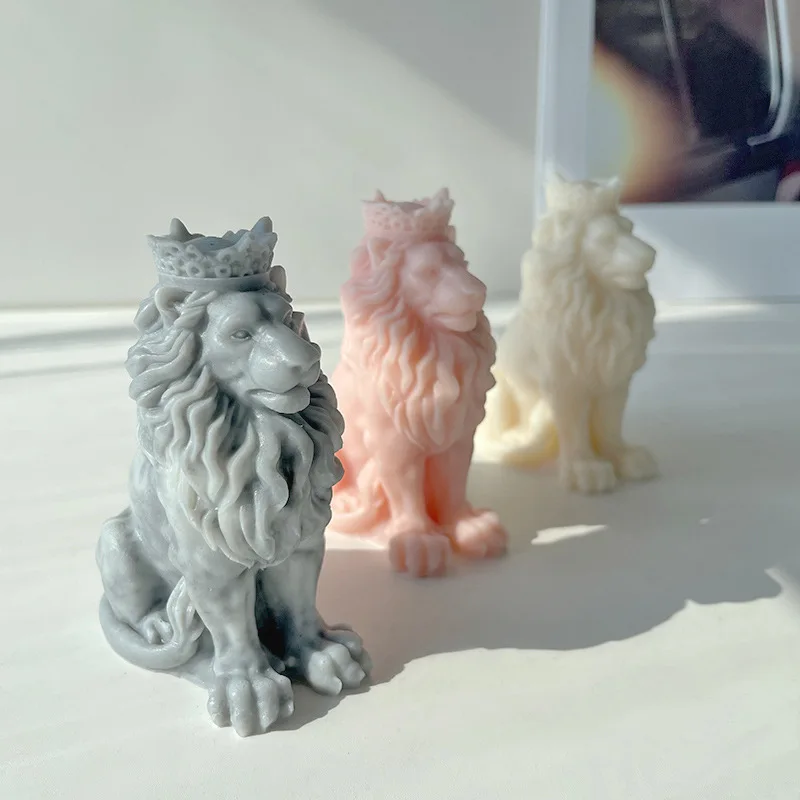 

Candle Mold DIY 3D Crown Lion Animal Mold Lion Bubble Soap Mold Aromatherapy Candles Plaster Ornaments Casting Polymer Clay Mold