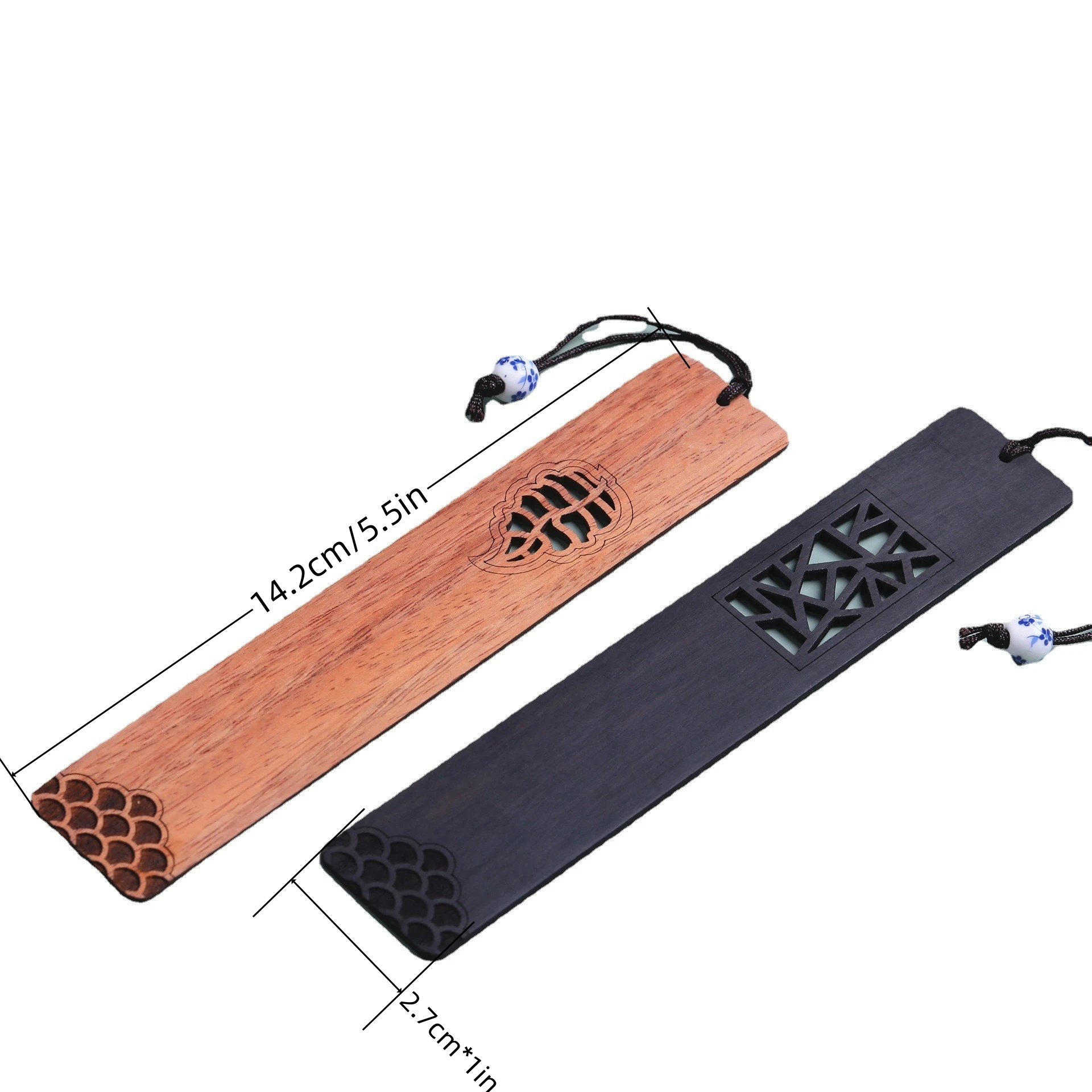 Chinese style wooden bookmark mahogany gift box suit window grilles window lattice carving hollow carved bookmark Wen Chu 1/4pcs wooden bookmark bookmarks stationery supplies
