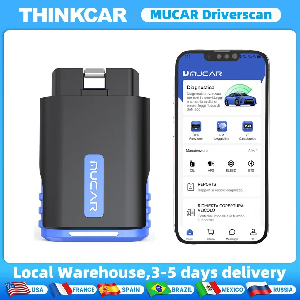 MUCAR 드라이버 스캔 OBD2 스캐너, 전체 시스템 진단 스캐너, 활성 테스트 코드 리더, 2024 진단 도구, 15 리셋, VS MUCAR BT200