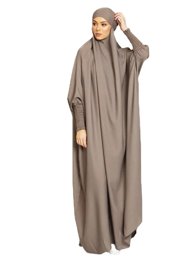 Ramadan Djellaba One Piece Prayer Garment Muslim Hijab Dress Women Hooded Abaya Dubai Full Cover Khimar Niqab Islam Modest Robe
