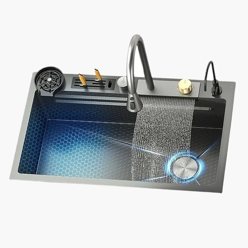 Kitchen Sink Matte Square Kitchen Accessories Large Single Bowl Wash Basin Faucets Nano Stainless Steel Sink kitchen accessories kitchen sink kitchen sink faucet set