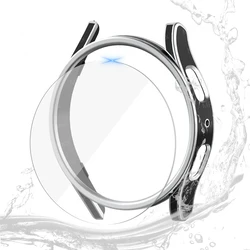 Waterproof Glass Hard PC Bumper Case - Galaxy Watch 4 40MM (Black Silver)