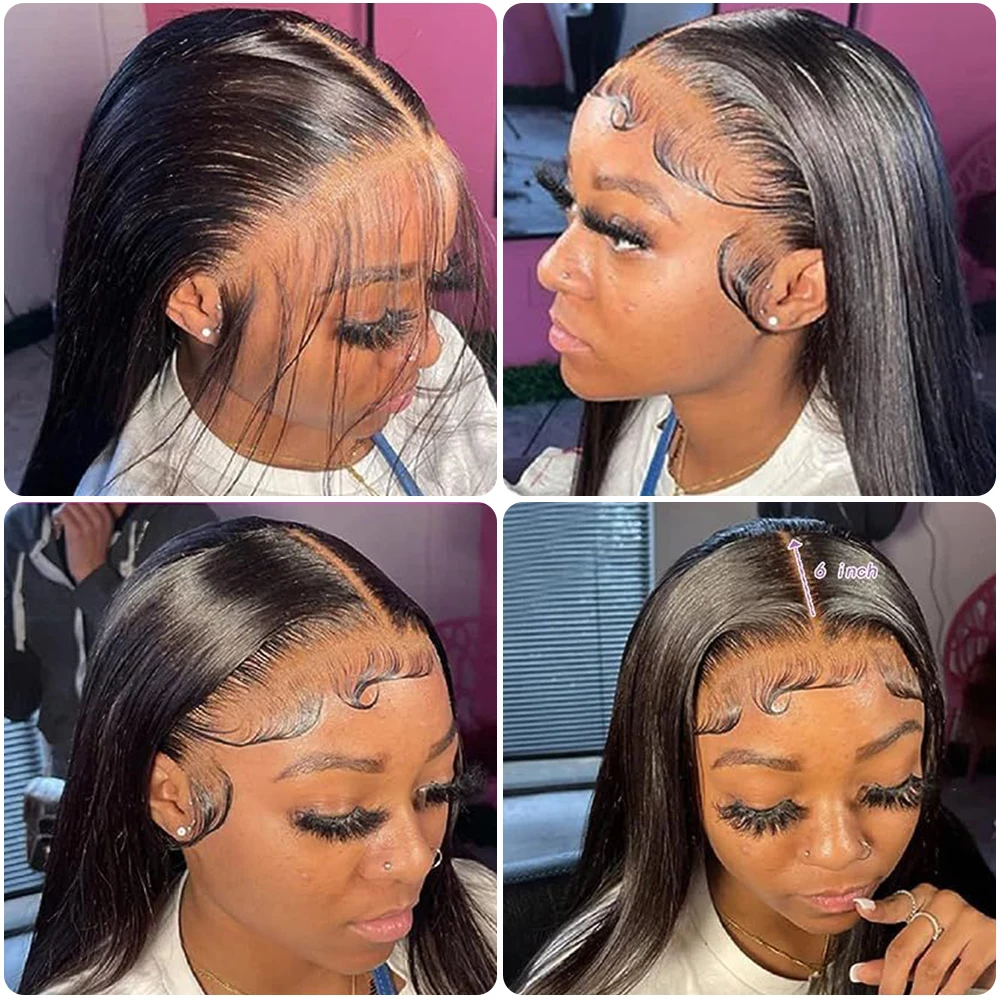 Straight Lace Frontal Only 13x6 Transparent Lace Frontal Closure Human Hair Brazilian Remy Human Hair Pre Plucked With Baby