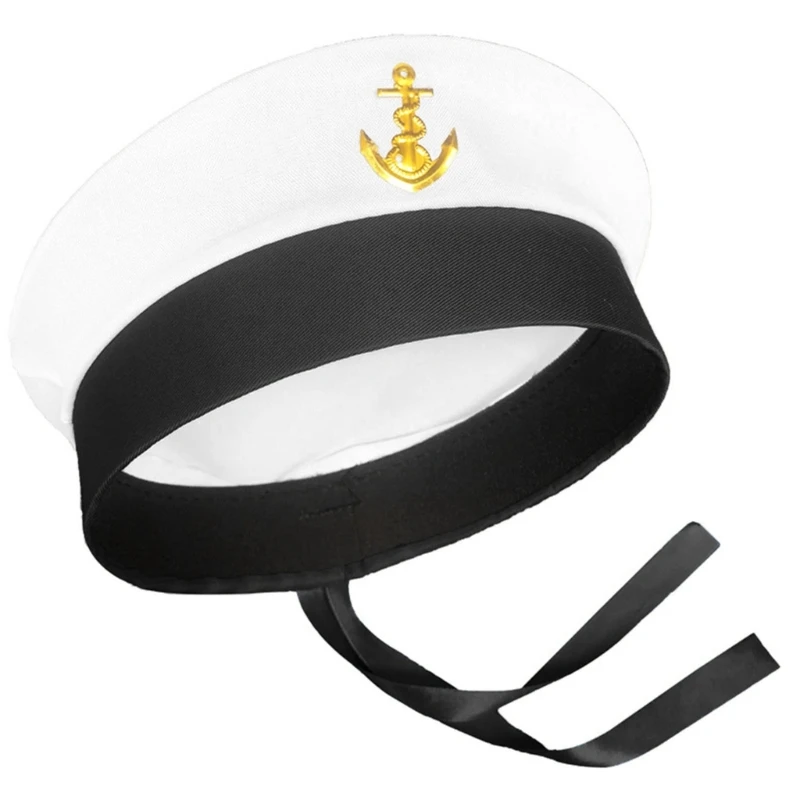 Yacht Captain Hat Sailors Snapbacks Sea Navy Costume Accessory Men Womens Marine Cosplay