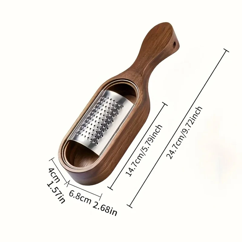 Wooden Handle Cheese Grater Stainless Steel Cheese Vegetable Fruit Shredder Citrus Chocolate Zester Grater Handheld Grater Tools
