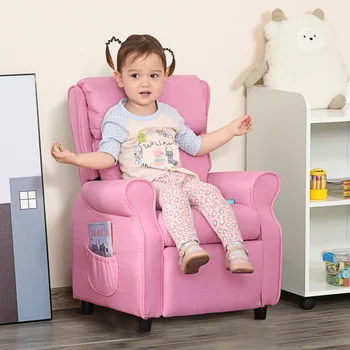 Kids Pink Recliner Armchair 1
