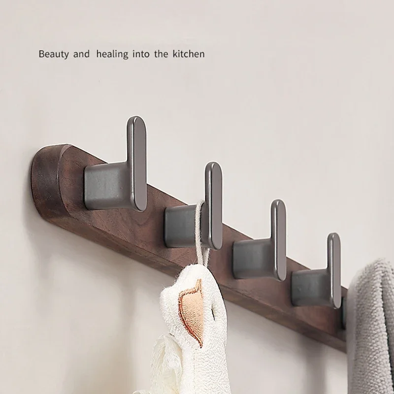 Light Luxury Solid Wood Wall Hanging, Living Room, Bedroom, Bag, Coat, Towel Hooks, No Punch 2