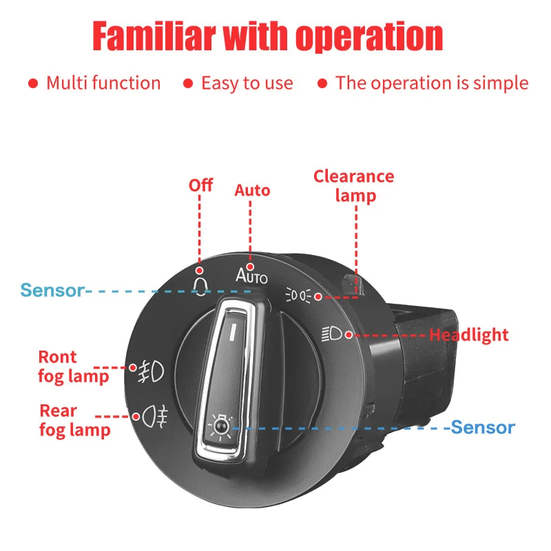 รูปสินค้า สวิตช์ควบคุมไฟหน้าอัตโนมัติ Light Sensor สำหรับ Volkswagen