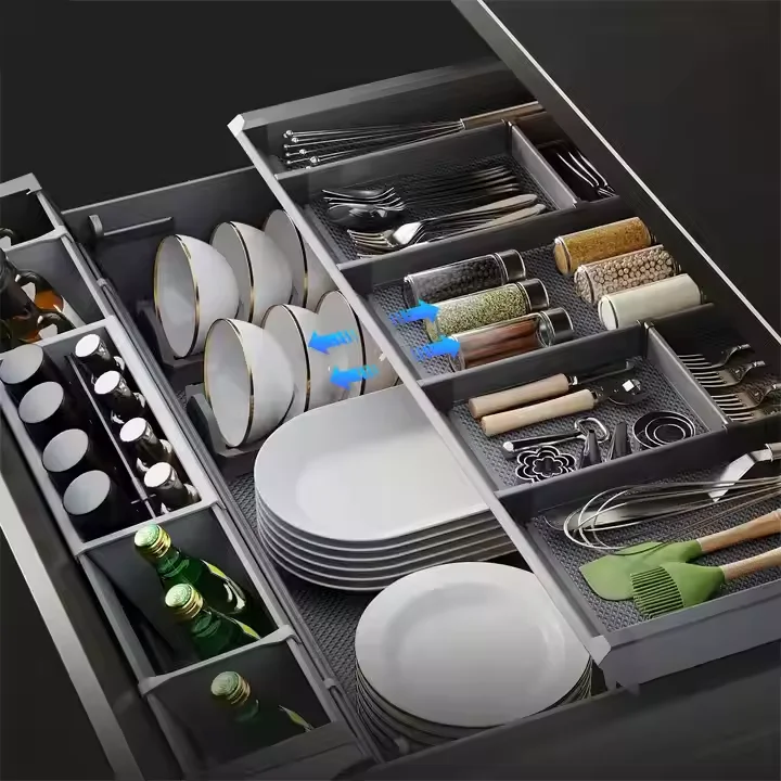 Multifunctional Drawer Seasoning Baskets Pull-out Baskets For Cutlery Storage Organizers Used In The Kitchen