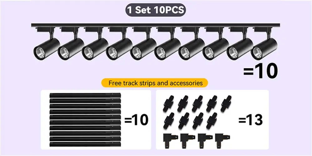 Description Picture 2 of itemLed Track Light Spot LED 10/20/30/40W Wall Lamp Floodlight COB Rails Spot Track lighting Fixture Clothing Shop Living Room Home