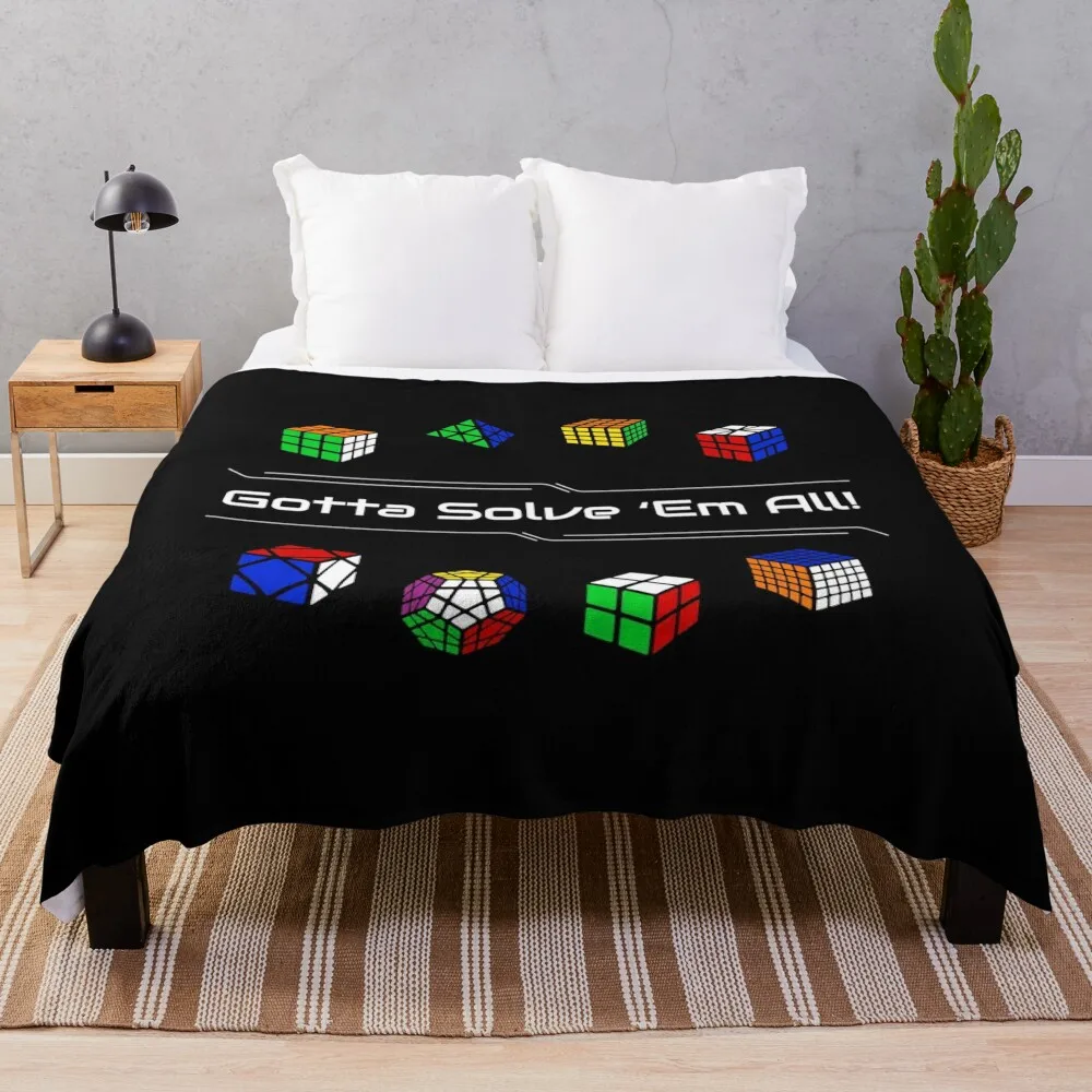 

Gotta Solve 'Em All! Puzzles Throw Blanket Custom Sleeping Bag Quilt Luxury Blankets