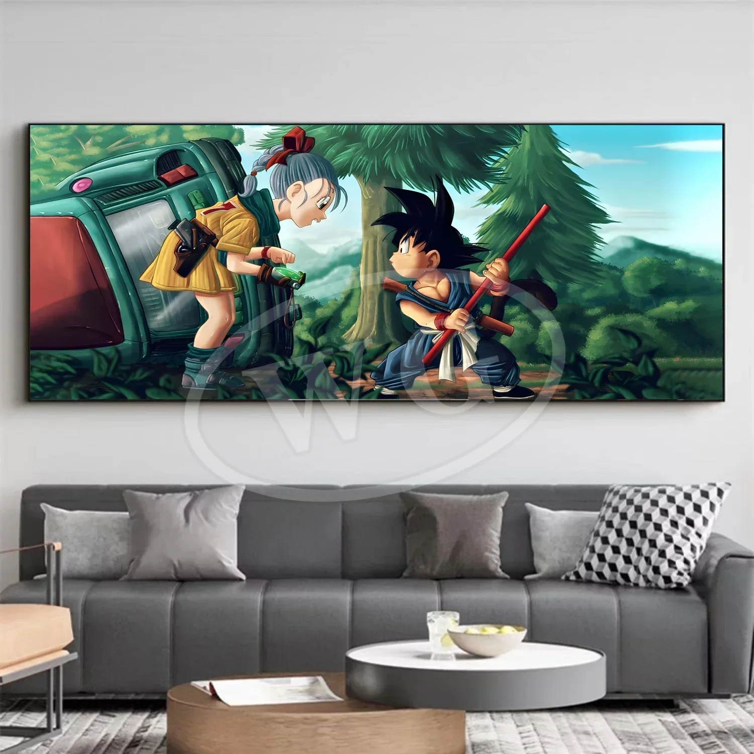 Фото Seven Dragon Ball подвесная живопись World боевые искусства ассоциация декоративный Wukong Super Saiyan семейный альбом настенная живопись №3