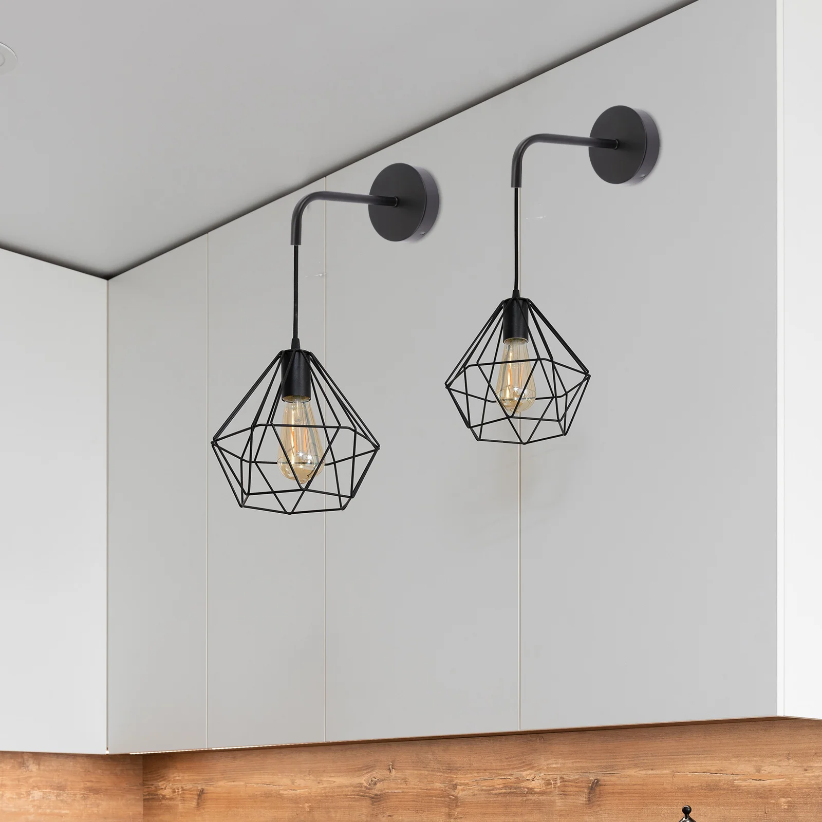 Wall Lamp Accessories Home Holder Light Supplies Support Black Sconce Wrought Iron Metal Hanging Pendant Lights