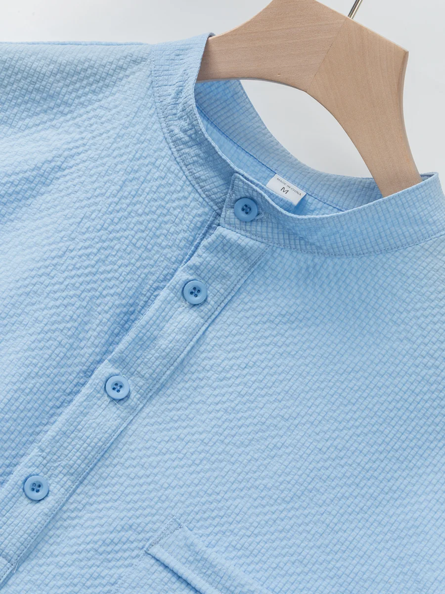 Summer Plaid Short Sleeve Male Business Shirt