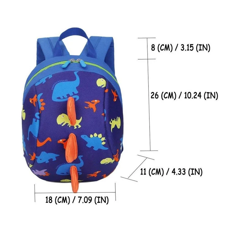 Infant Baby Dinosaur Safety Harness Backpack Toddler Kids Canvas Leash Anti-lost Kindergarten Bag Children Animal Schoolbags 3