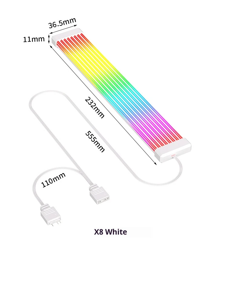 TEUCER AG-07 RGB Rainbow PC Addressable 5V 3Pin ARGB DIY Light Board for Motherb