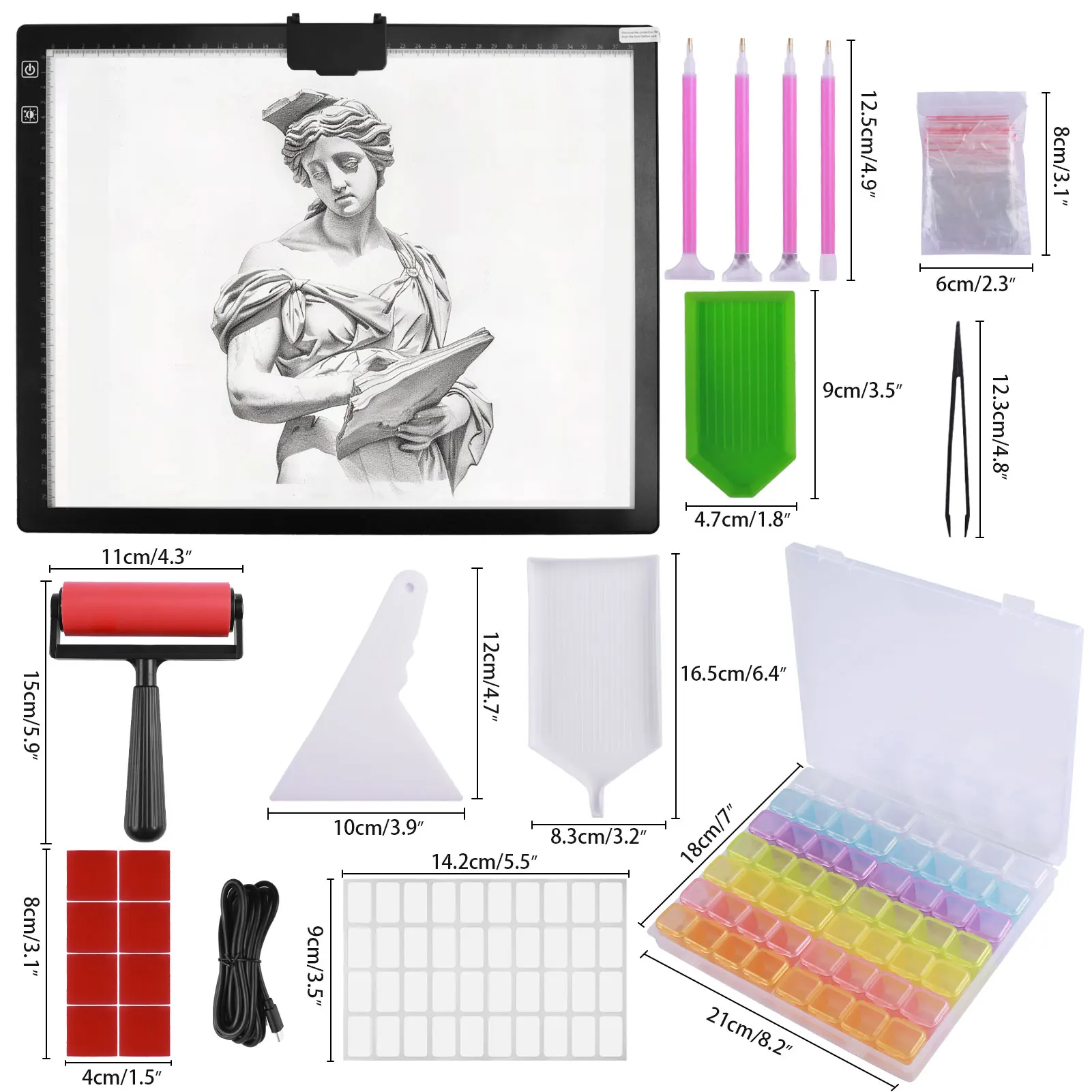 特別価格ダイヤモンドペインティング A3 調光機能付きライトパッド 3段階の明るさ LED タブレット ブライトライトパッド ライトボックス 5Dダイヤモンド並行輸入 : ダイヤモンドペインティング用A3 LEDライトパッド、超薄