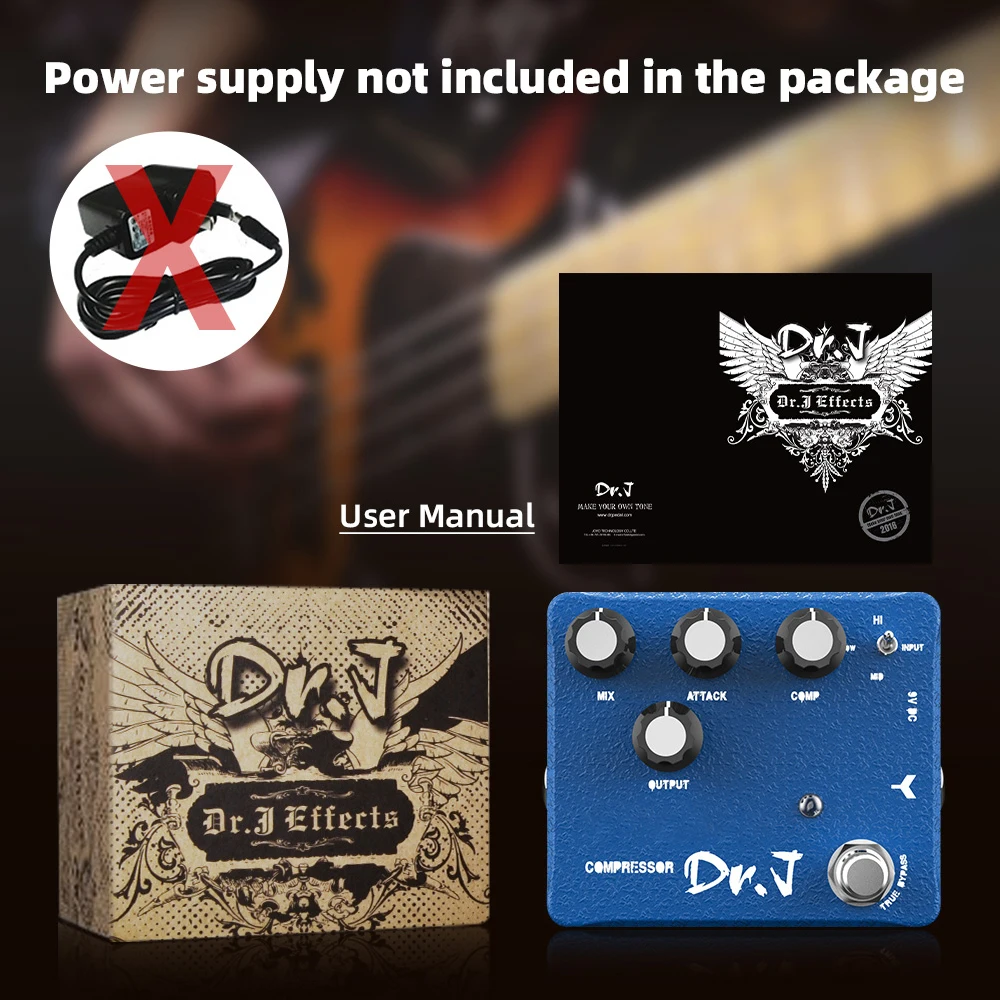 Dr. J Series D55 Compressor Guitar Pedal Greatest Compressor with Sustain Effect