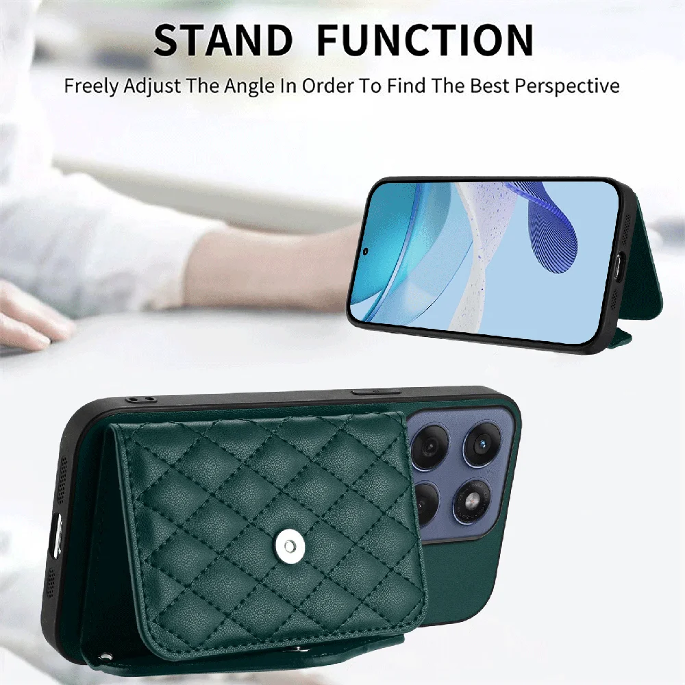 Crossbody Strap Wallet Phone Case with Enhanced Protection