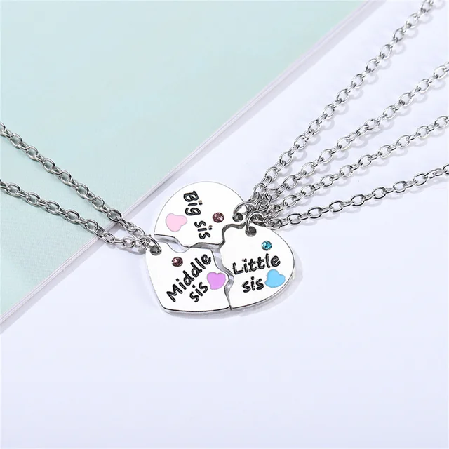 Best Friend 4 Piece Necklace Women Jewelry BFF Friendship Pendant Neck Chain Choker Jewelry For Women Gift 2021 Free Shipping 7
