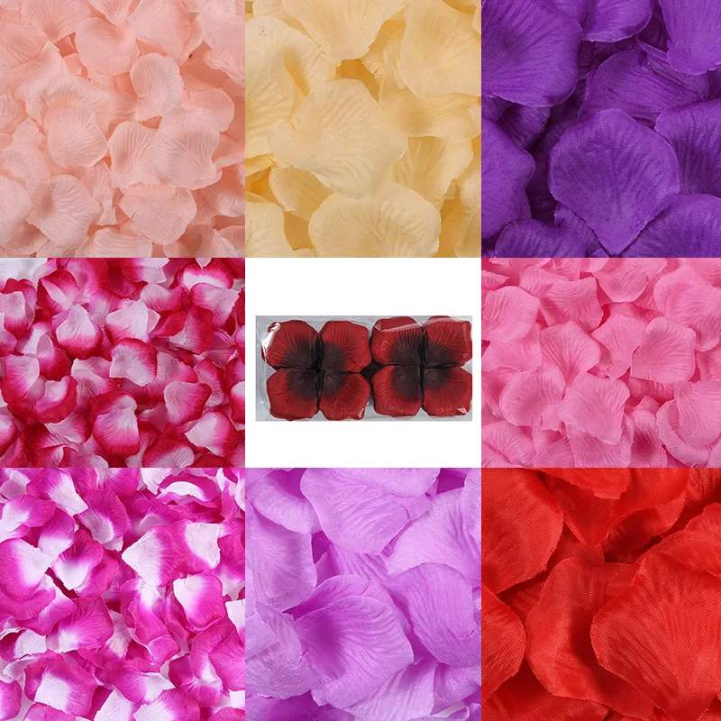 

1000pcs Simulation Rose Petals for Wedding Party Decor Fake Petal Decorative Home Artificial Colorful Flower Birthday Decoration